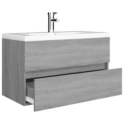 Sink Cabinet with Built-in Basin Grey Sonoma Engineered Wood