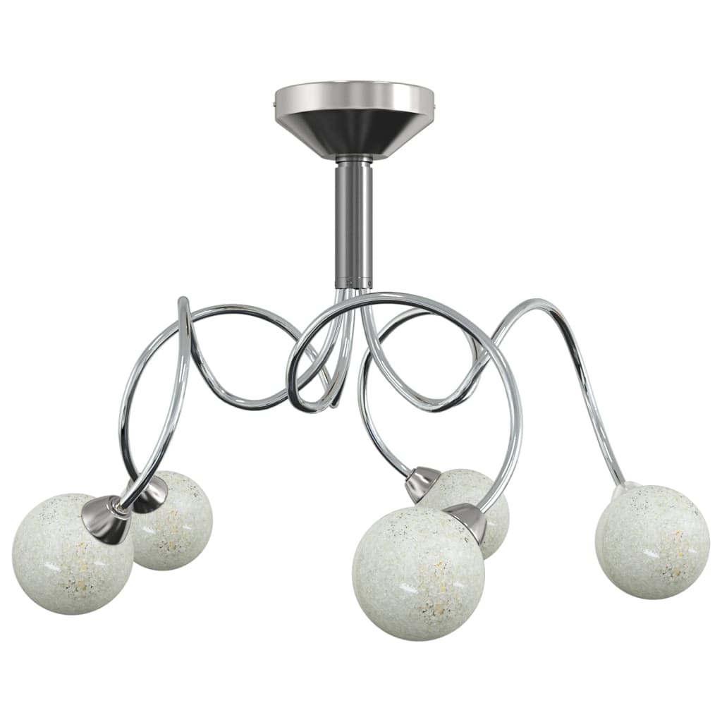 Ceiling Lamp with Round Glass Shades for 5 G9 LED Lights