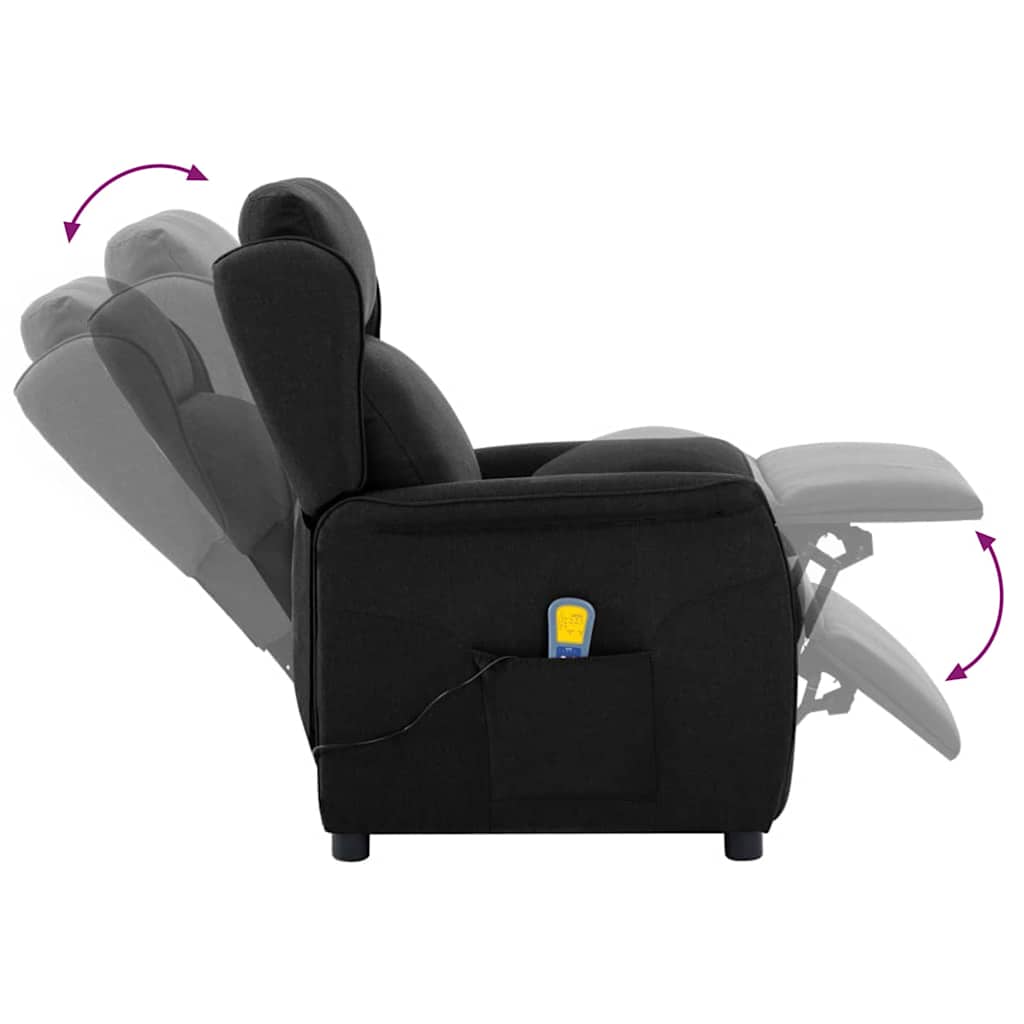 Massage Chair with Cushion Black 67.5 x 93.5 x 101.5 cm Fabric