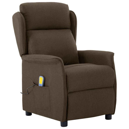 Massage Chair Brown 67.5 x 93.5 x 101.5 cm [Fabric and Foam]