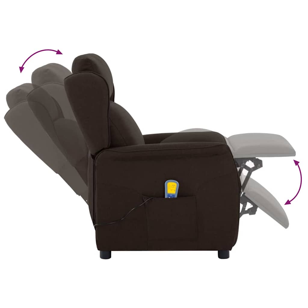 Massage Chair with Cushion Dark Brown 67.5 x 93.5 x 101.5 cm
