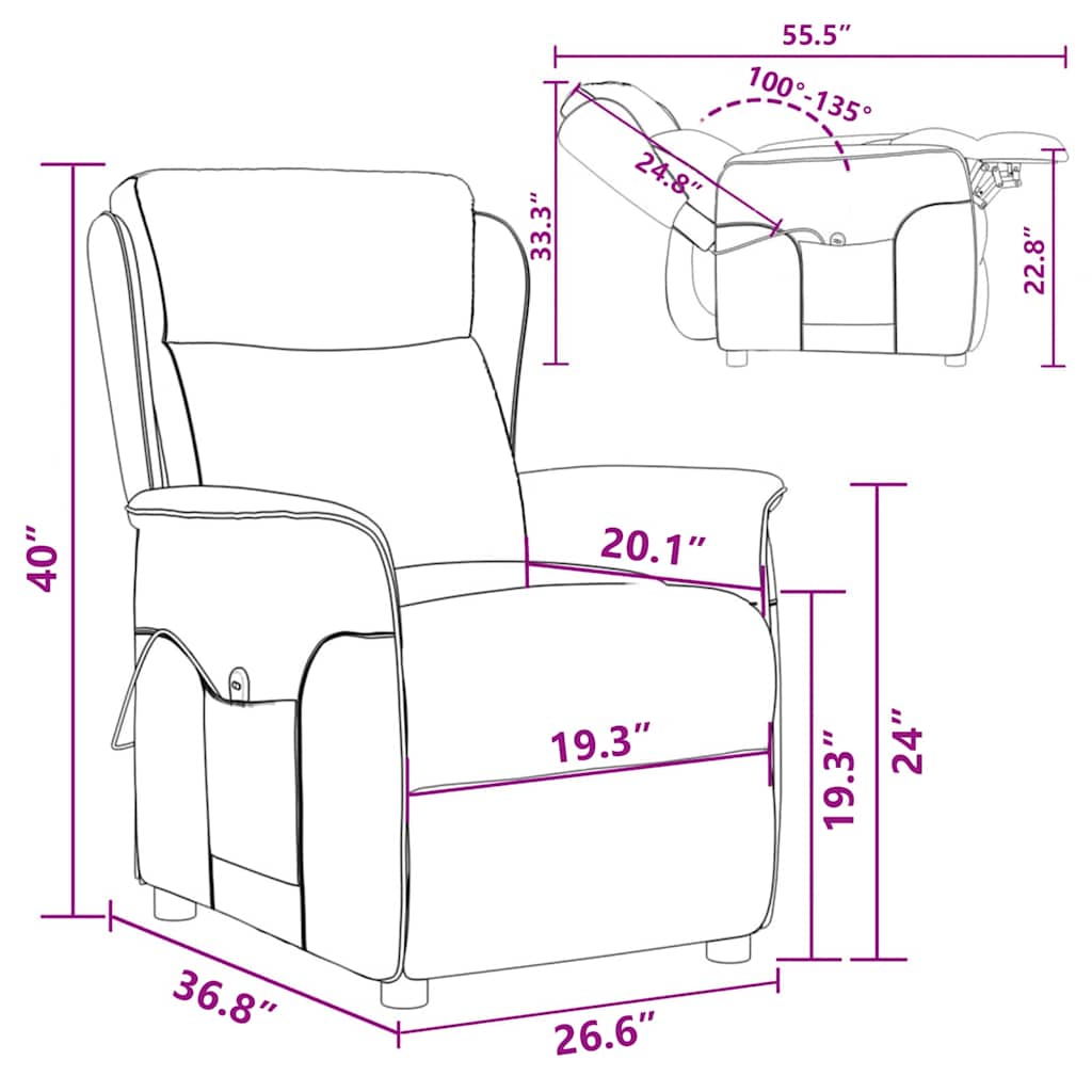 Massage Chair with Cushion Dark Brown 67.5 x 93.5 x 101.5 cm