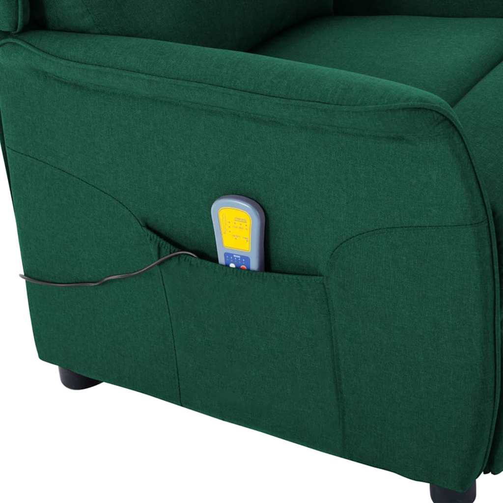 Massage Chair Dark Green 67.5 x 93.5 x 101.5 cm Fabric