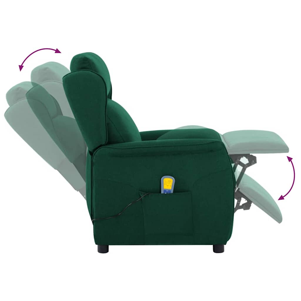 Massage Chair Dark Green 67.5 x 93.5 x 101.5 cm Fabric