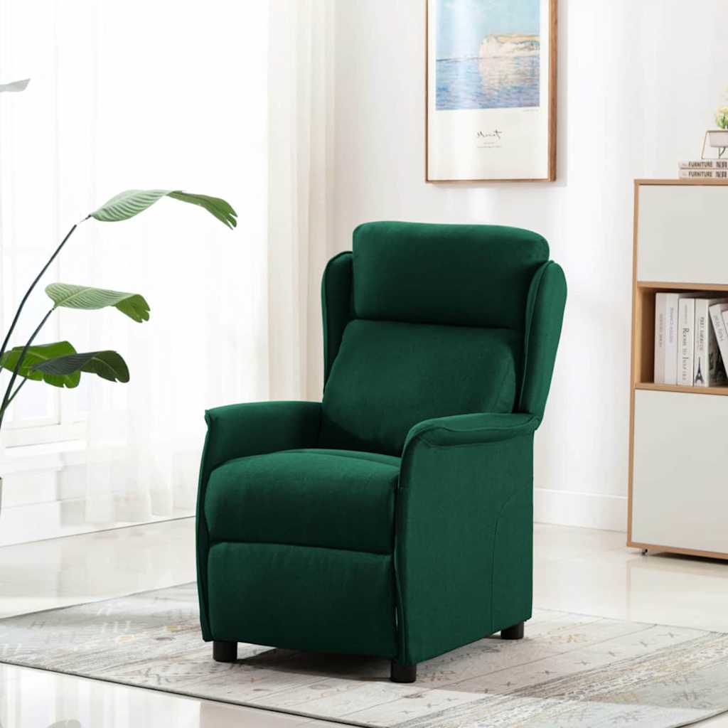 Massage Chair Dark Green 67.5 x 93.5 x 101.5 cm Fabric