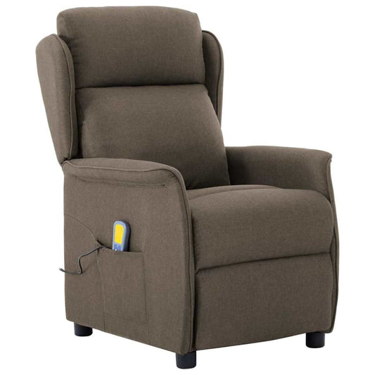 Massage Chair with Cushion Taupe 67.5 x 93.5 x 101.5 cm Fabric