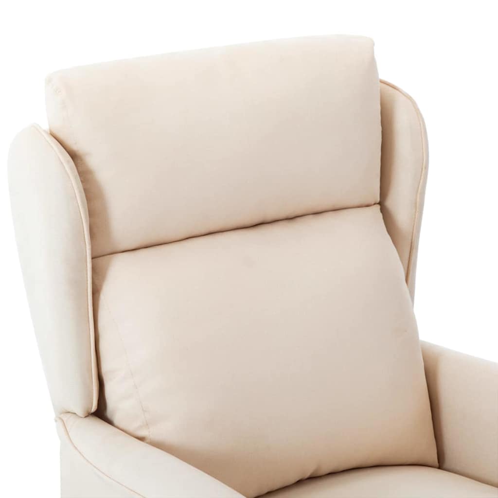 Massage Chair with Cushion Cream 67.5 x 93.5 x 101.5 cm Fabric