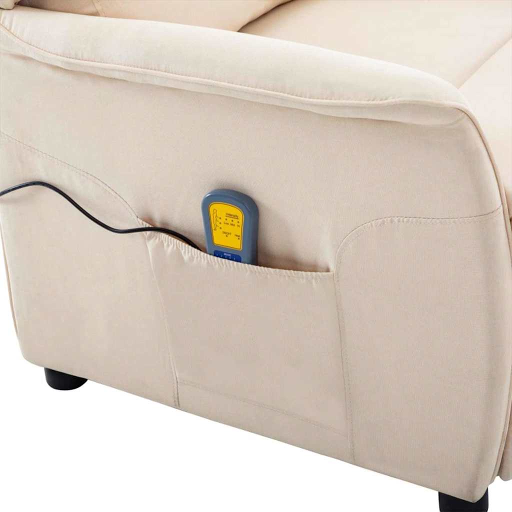 Massage Chair with Cushion Cream 67.5 x 93.5 x 101.5 cm Fabric