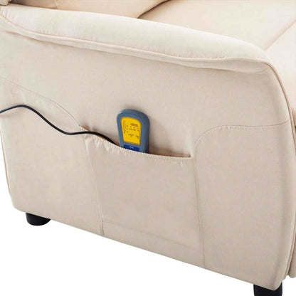 Massage Chair with Cushion Cream 67.5 x 93.5 x 101.5 cm Fabric