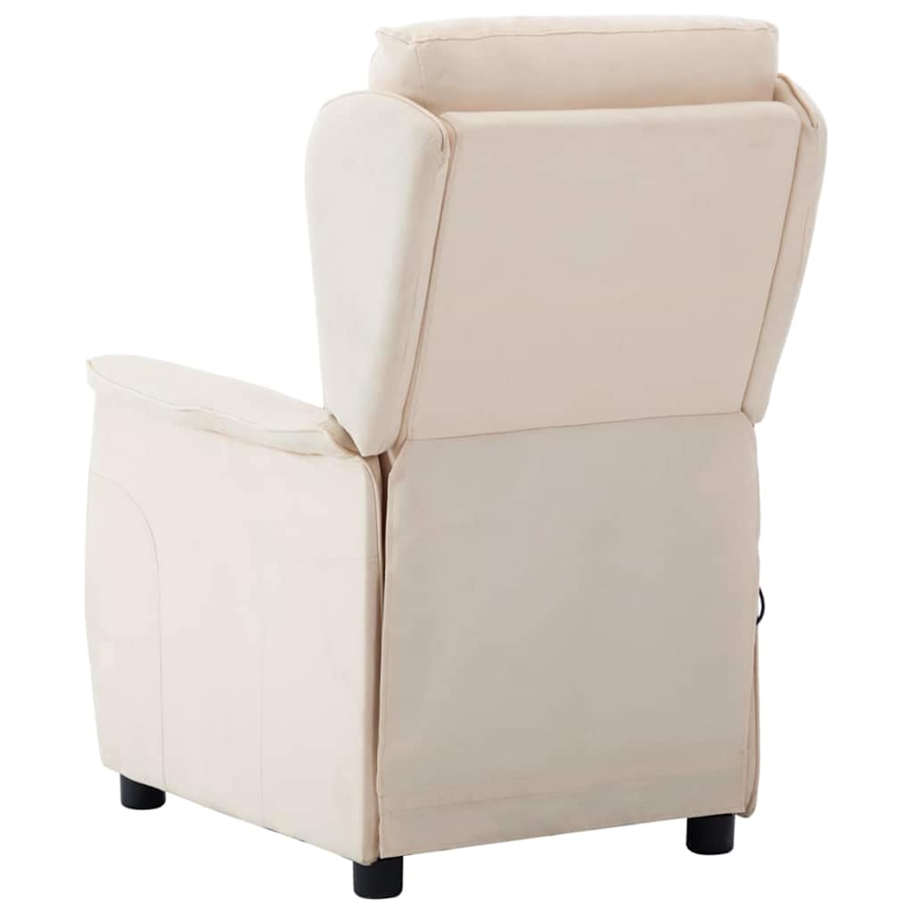 Massage Chair with Cushion Cream 67.5 x 93.5 x 101.5 cm Fabric