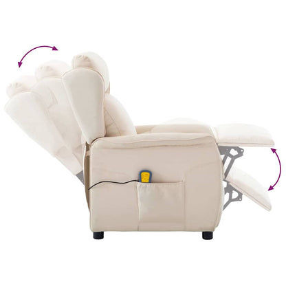 Massage Chair with Cushion Cream 67.5 x 93.5 x 101.5 cm Fabric
