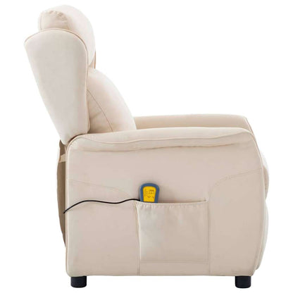 Massage Chair with Cushion Cream 67.5 x 93.5 x 101.5 cm Fabric