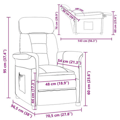 Recliner Chair Dark Grey Dark grey 70.5 x 96.5 x 95 cm Fabric