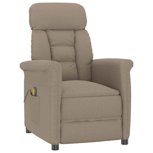 Massage Chair with Cushion Taupe 70.5 x 96.5 x 95 cm Fabric