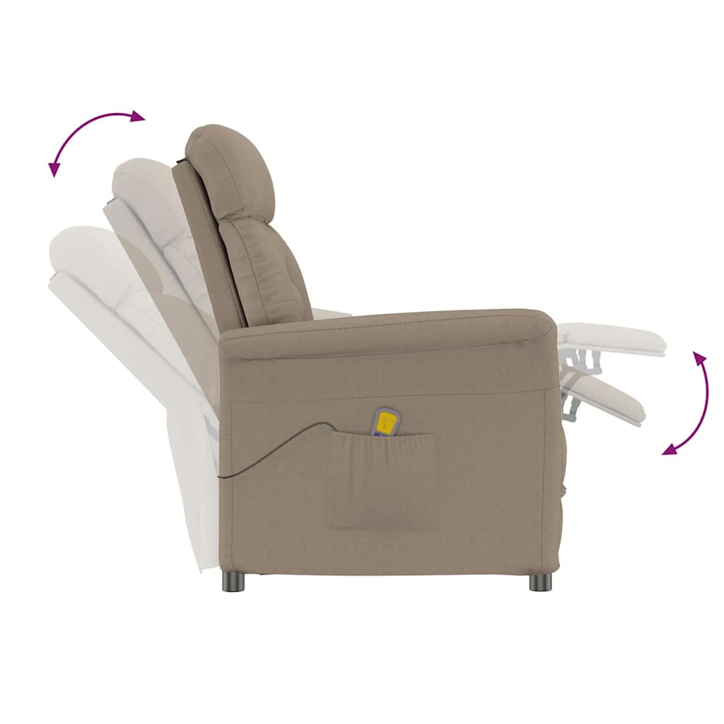 Massage Chair with Cushion Taupe 70.5 x 96.5 x 95 cm Fabric