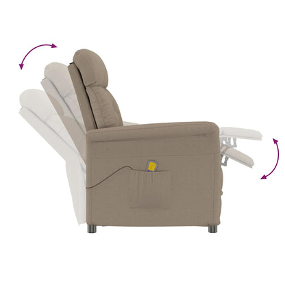 Massage Chair with Cushion Taupe 70.5 x 96.5 x 95 cm Fabric