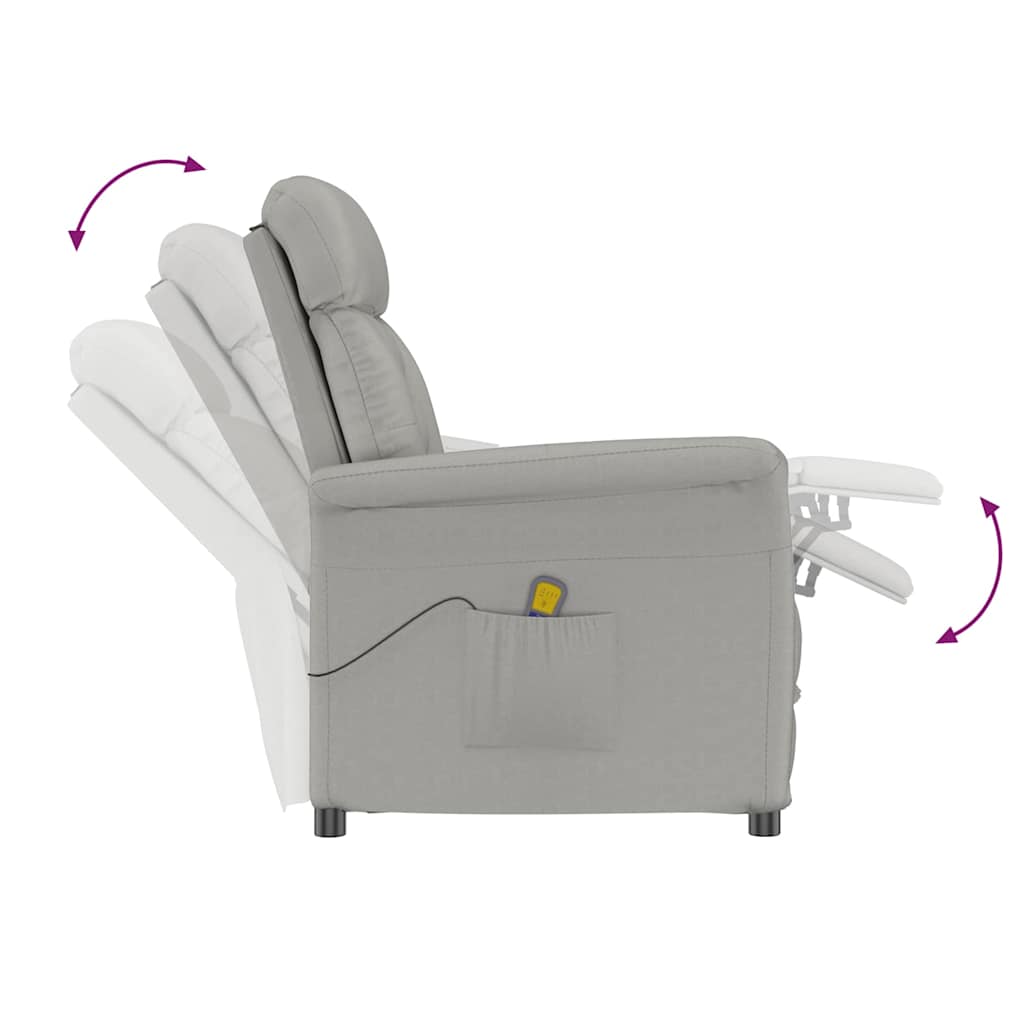 Massage Chair Light grey 70.5 x 96.5 x 95 cm Polyester