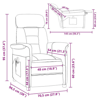 Massage Chair Cream 70.5 x 96.5 x 95 cm Fabric and metal