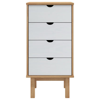 Drawer Cabinet OTTA Brown&White 45x39x90cm Solid Wood Pine