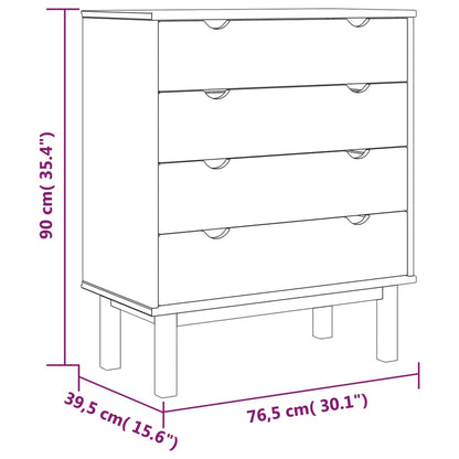 Drawer Cabinet OTTA Brown&Grey 76.5x39.5x90cm Solid Wood Pine