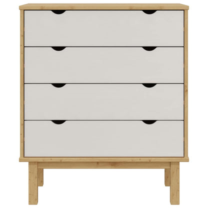 Drawer Cabinet OTTA Brown&White 76.5x39.5x90cm Solid Wood Pine