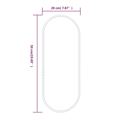 Wall Mirror Black 50x20 cm Oval