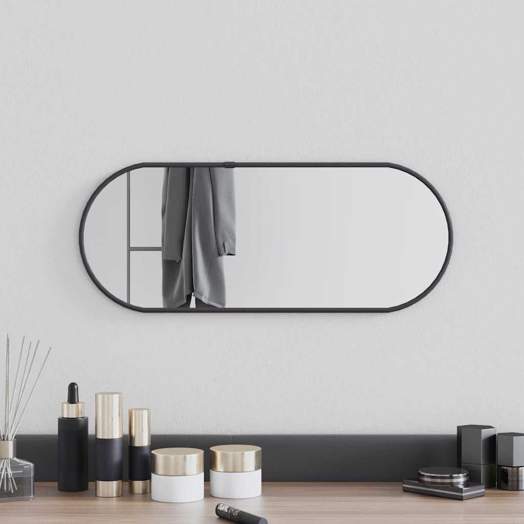 Wall Mirror Black 50x20 cm Oval