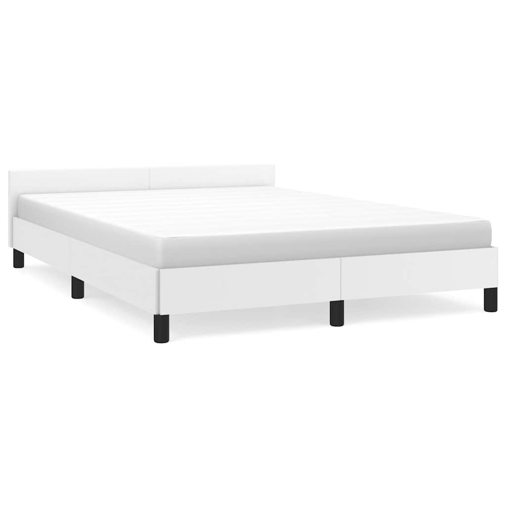 Bed Frame without Mattress White 135x190cm Double Faux Leather