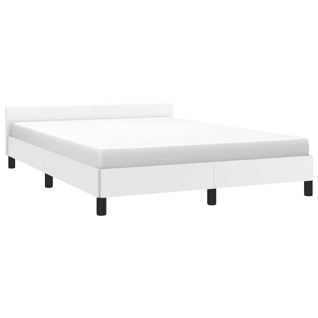 Bed Frame without Mattress White 135x190cm Double Faux Leather