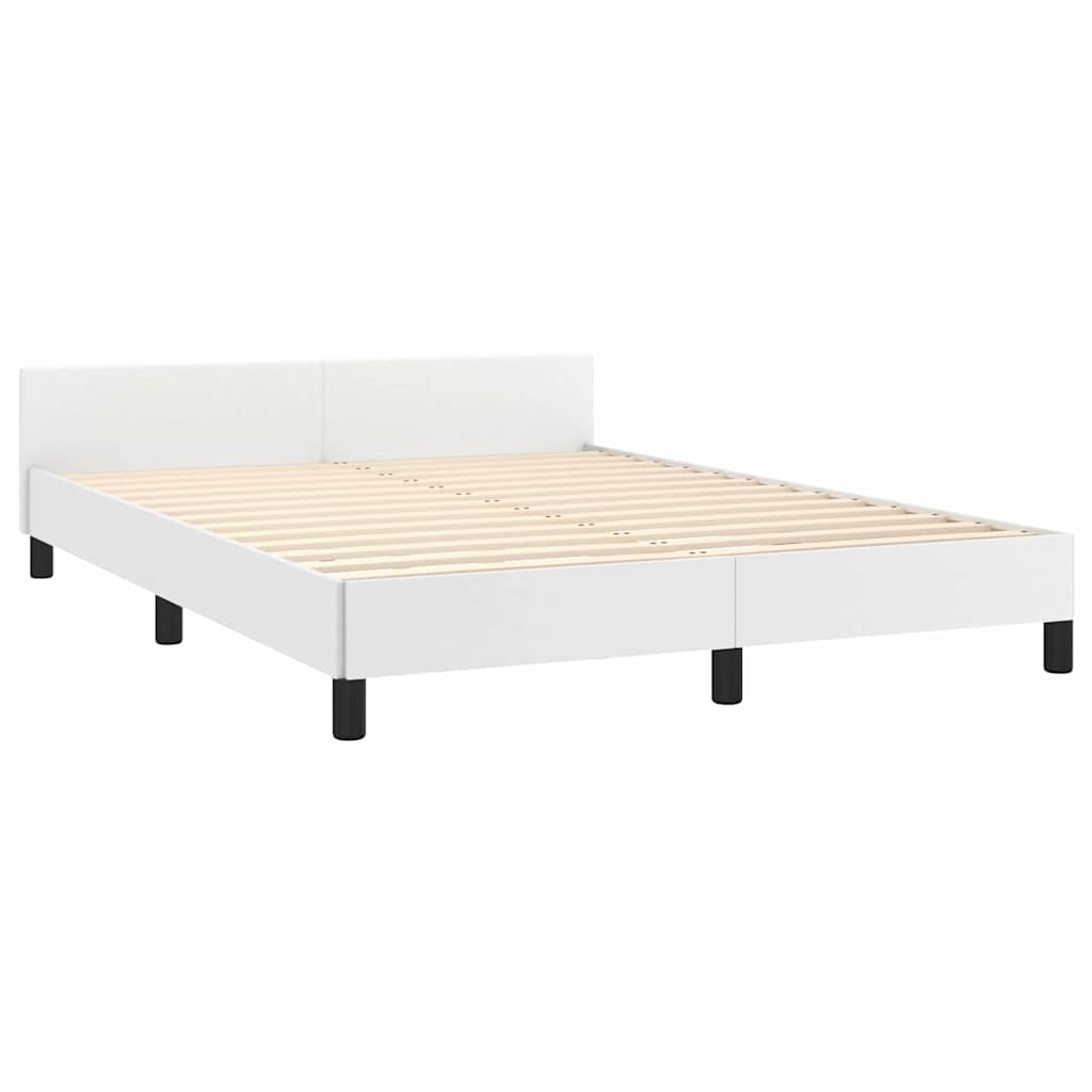 Bed Frame without Mattress White 135x190cm Double Faux Leather