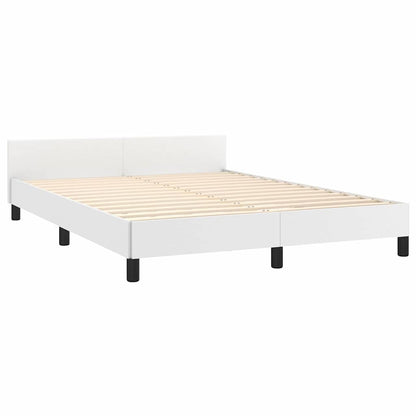 Bed Frame without Mattress White 135x190cm Double Faux Leather