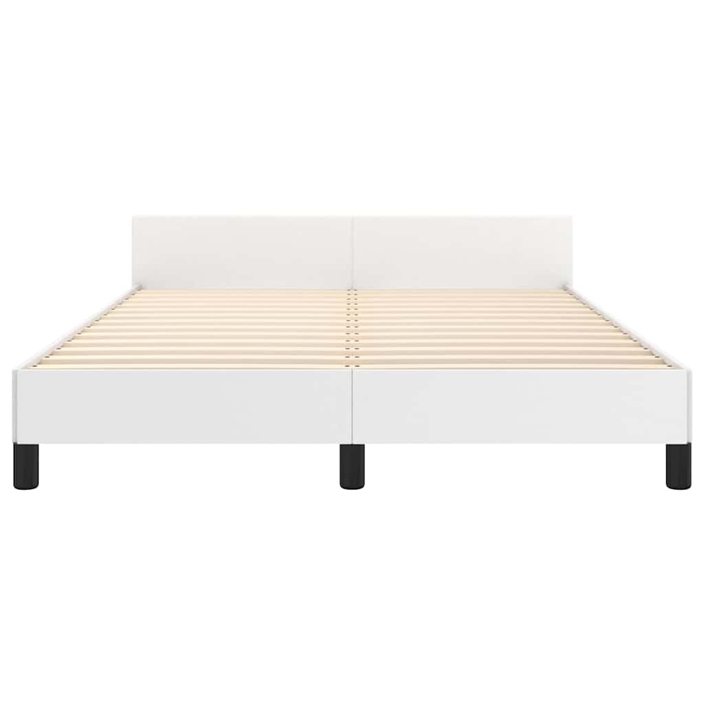 Bed Frame without Mattress White 135x190cm Double Faux Leather