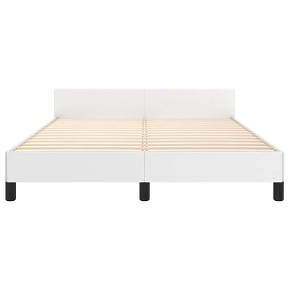 Bed Frame without Mattress White 135x190cm Double Faux Leather