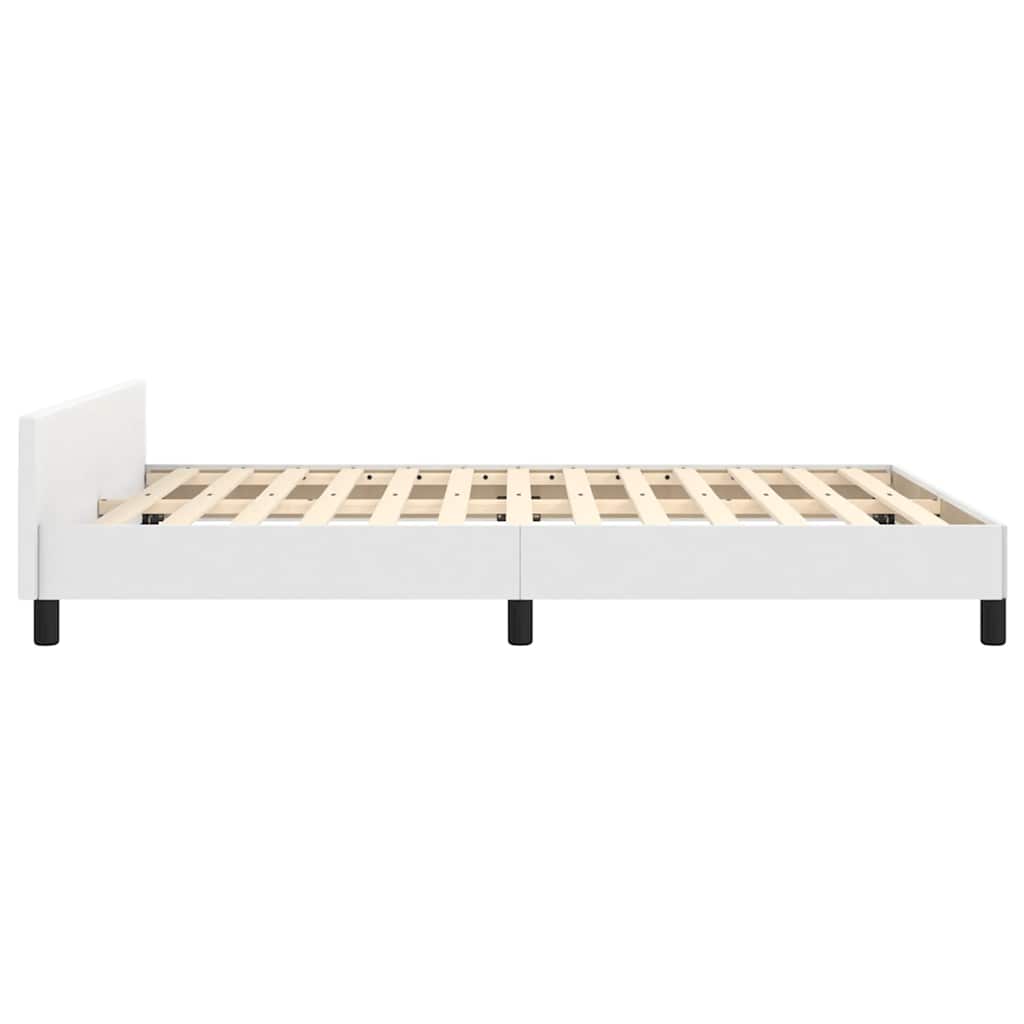 Bed Frame without Mattress White 135x190cm Double Faux Leather