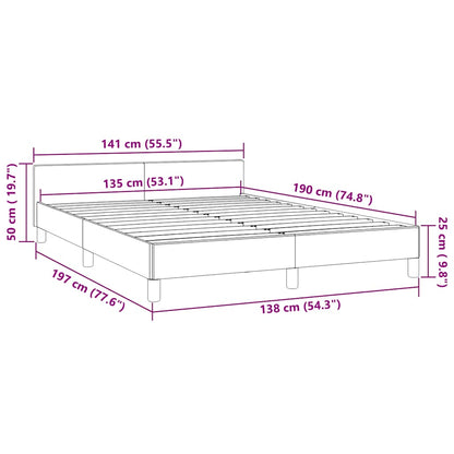 Bed Frame without Mattress White 135x190cm Double Faux Leather