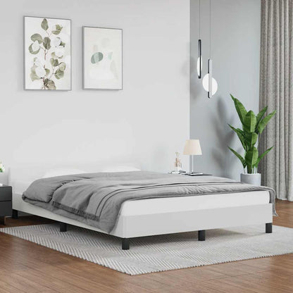 Bed Frame without Mattress White 135x190cm Double Faux Leather