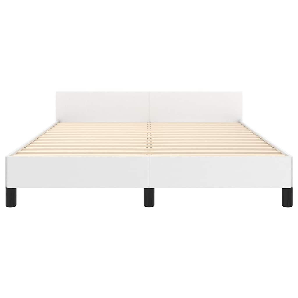 Bed Frame without Mattress White 180x200cm Super King Faux Leather