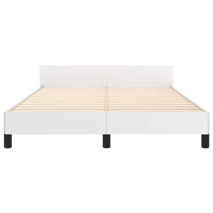 Bed Frame without Mattress White 180x200cm Super King Faux Leather