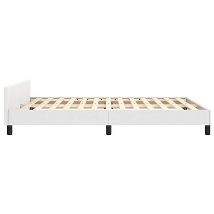 Bed Frame without Mattress White 180x200cm Super King Faux Leather