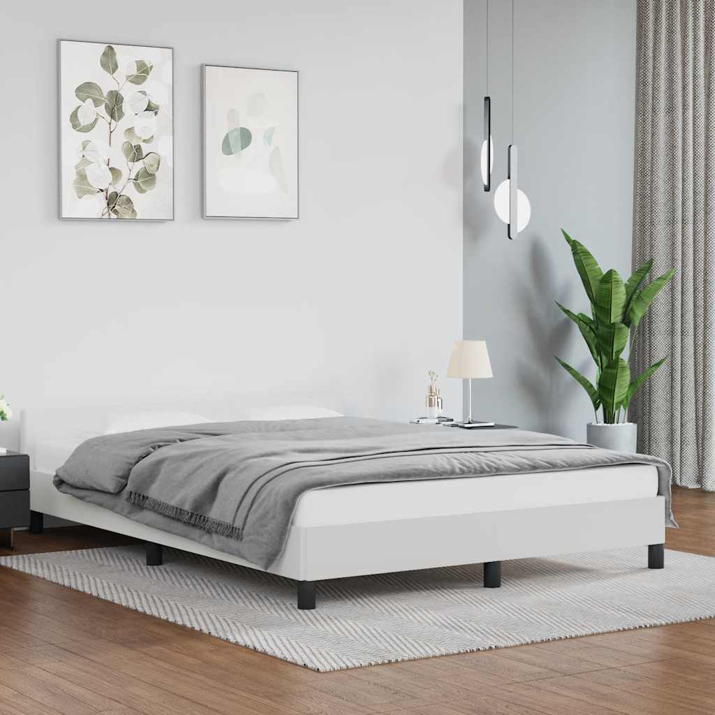 Bed Frame without Mattress White 180x200cm Super King Faux Leather