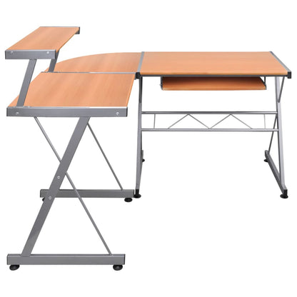 Corner Computer Desk Brown 132x112x99 cm Engineered Wood