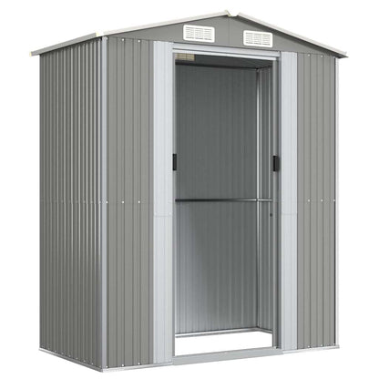 Garden Shed Light Grey 192x108x223 cm Galvanised Steel