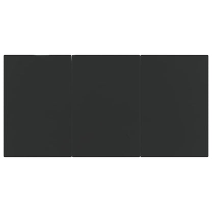 Garden Dining Table Black 200x100x74cm Steel and Tempered Glass