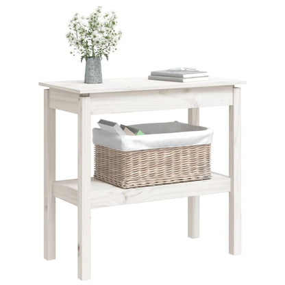Console Table White 80x40x75 cm Solid Wood Pine