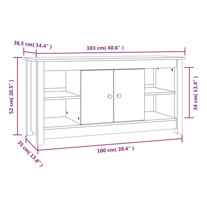 TV Cabinet 103x36,5x52 cm Solid Wood Pine