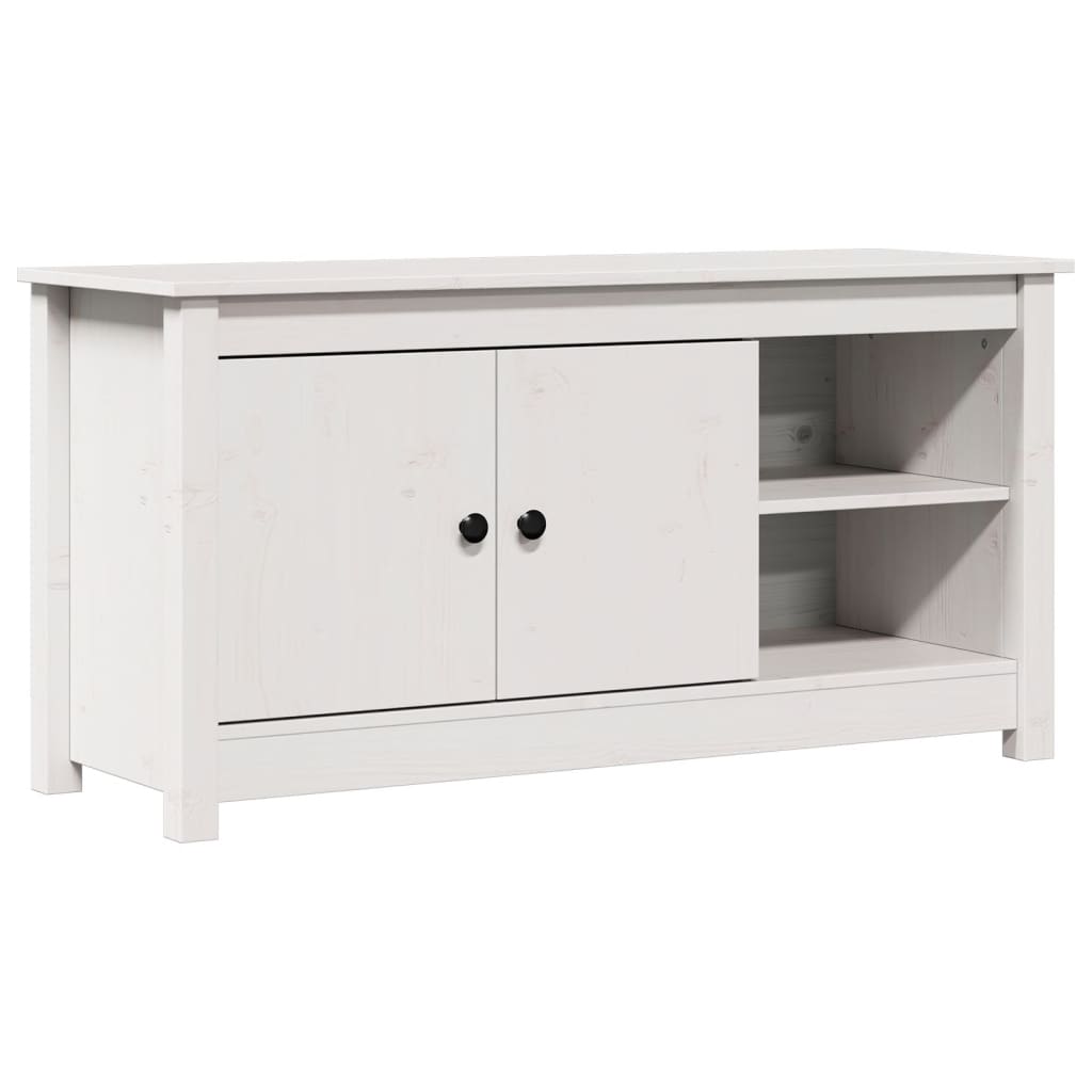 TV Cabinet White 103x36.5x52 cm Solid Wood Pine