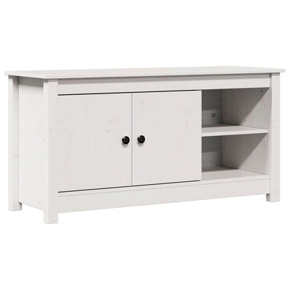 TV Cabinet White 103x36.5x52 cm Solid Wood Pine