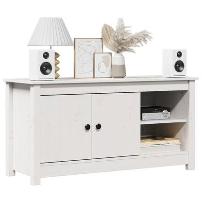 TV Cabinet White 103x36.5x52 cm Solid Wood Pine