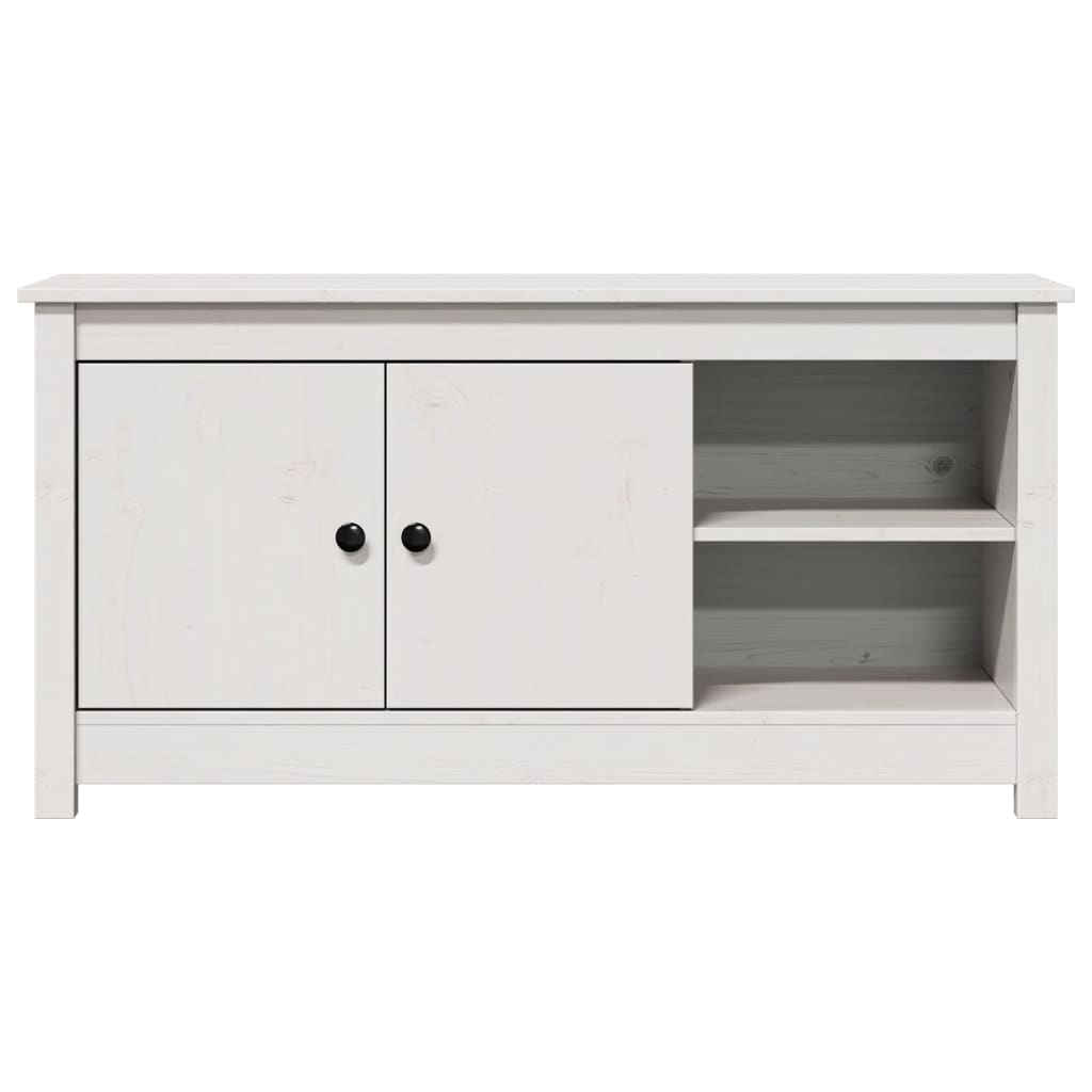 TV Cabinet White 103x36.5x52 cm Solid Wood Pine