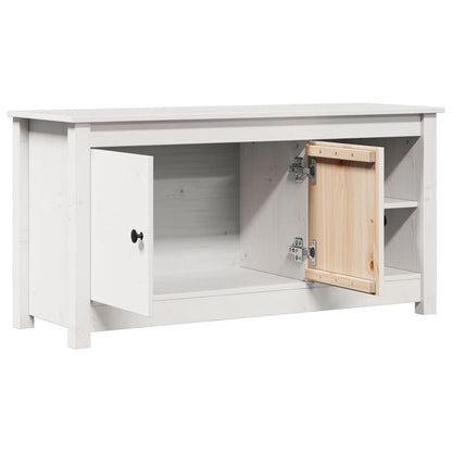 TV Cabinet White 103x36.5x52 cm Solid Wood Pine